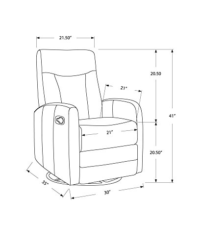 Monarch Specialties (white) Recliner chair, 30