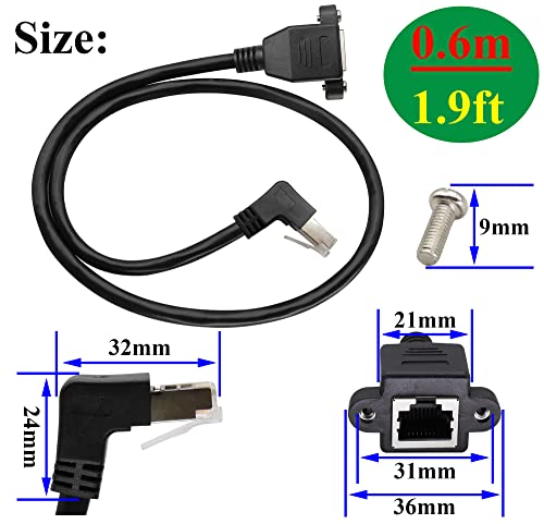 zdyCGTime CAT6 90 Degree RJ45 Twisted Pair Network Cable with Ear Extension Cable - Image 2