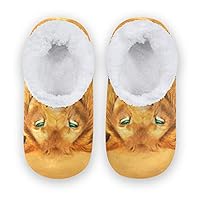 PUXUQU Kids House Slippers African Lion Face House Shoe Bedroom Shoes Slipper Socks Slippers for Boys Girls Indoor Use