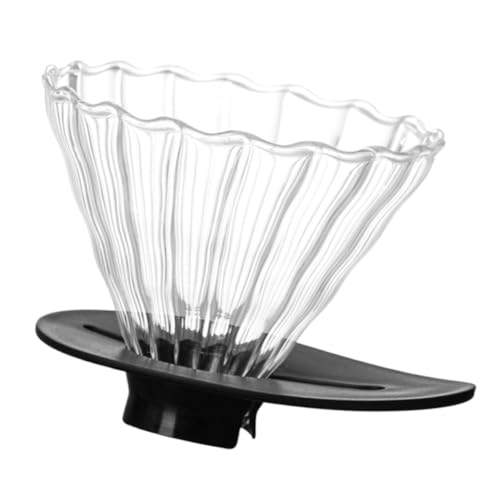 BEBEMOKO Clear Glass Coffee Dripper Funnel Filter Tool for Effortless Brewing for Daily Use and Coffee Easy to Clean and Reusable