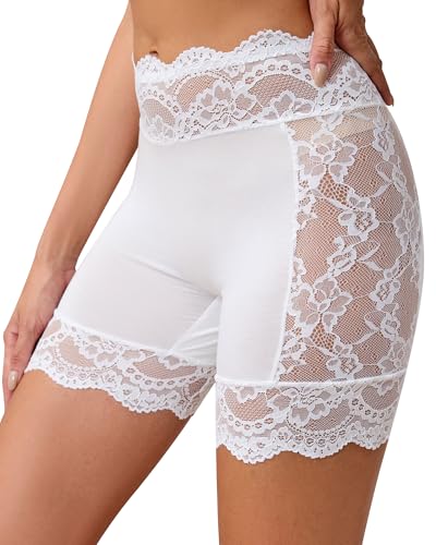 Image of Hibluco Women Lace Slip Shorts Anti Chafing Boyshorts Under Dresses