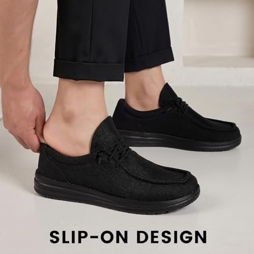 Image of SILENTCARE Men's Wide Toe Box Slip On Loafers with Arch Support Insole