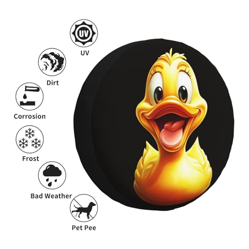 Image of Funny Duck Spare Tire Cover Weatherproof Universal Wheel Protectors Cute Duck Wheel Covers for Rv Camper Travel Trailer SUV Truck 16 Inch