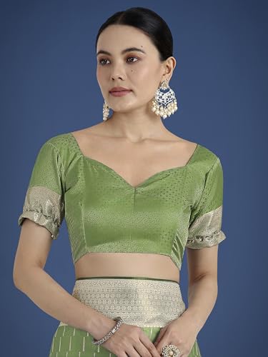 Image of Monjolika Fashion Women Divine Dusty Zari Weaving Banarasi Satin Silk Trendy Saree For Festival Wear With Matching Blouse Piece