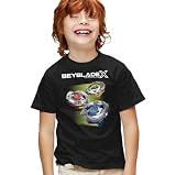 Popfunk Beyblade X Team Persona X Logo Kids T Shirt for Youth Boys and Girls, Black, Large