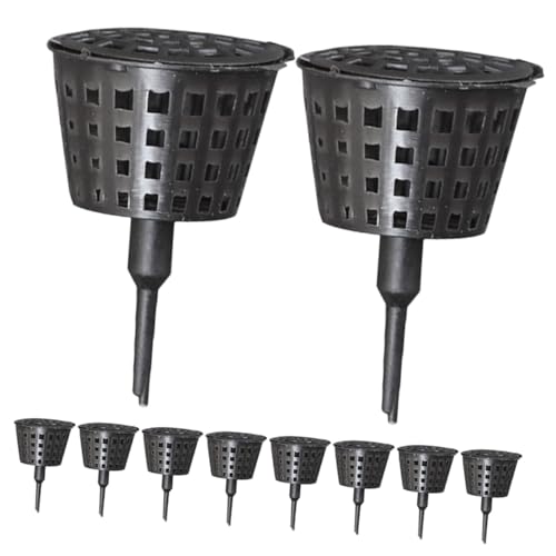Yardenfun 20 Unidades Caja de Fertilizante de Plástico Negro con Tapa de Unidades Contenedores para Bonsáis y Plantas Pequeñas Diseño Portátil y Resistente para Jardinería y Cultivo