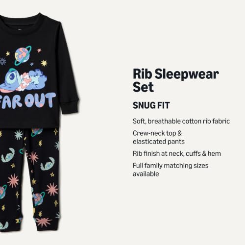 Amazon Essentials Disney Boys and Toddlers' Snug-Fit Pajama Sleep Sets Stitch Space 3T - image 2