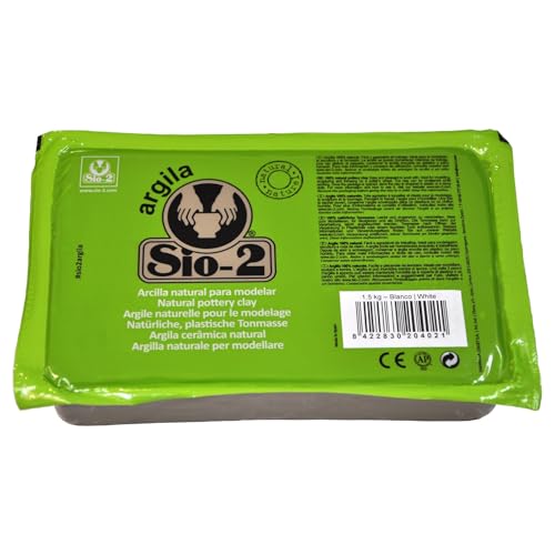 Sio-2 Argilla - Arcilla para cerámica (1,5 kg), color blanco