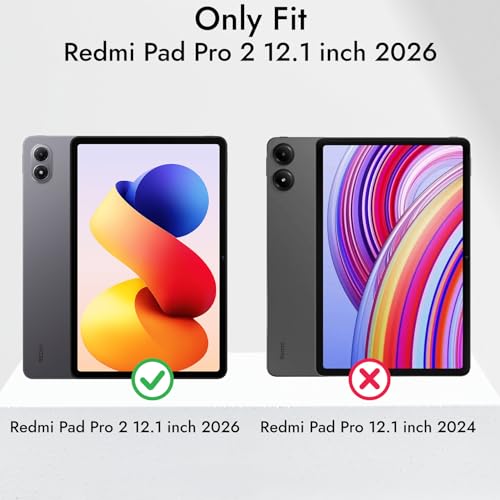 Image of Robustrion Cover for Redmi Pad 2 Pro 12.1 inch Cover Case, Trifold Cover Case for Redmi Pad 2 Pro 5G Tablet Cover [Auto Sleep Wake Support] - Black
