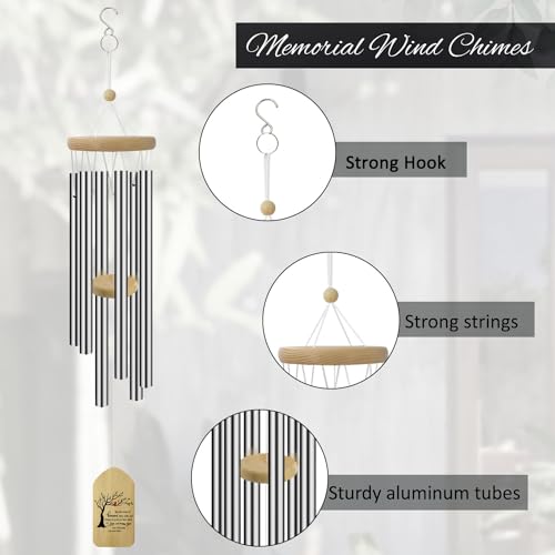 Image of ASTARIN Personalized Wind Chimes Outdoor Large Deep Tone,Large Customized WindChimes for Outside Tuned Relaxing Soothing, Memorial Wind Chimes Sympathy for Mom Dad