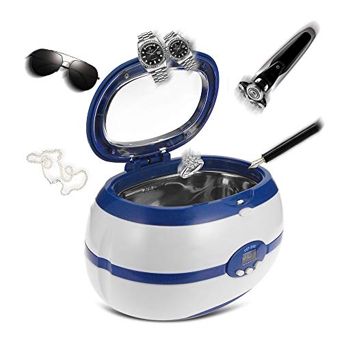 ZSH Máquina de Limpieza ultrasónica 600ML 40Khz Limpiador de Joyas Ultrasónico con Revestimiento de Acero Inoxidable Limpieza de 360 ° para Limpiar Joyas, Monedas de Pared, Vasos Cover