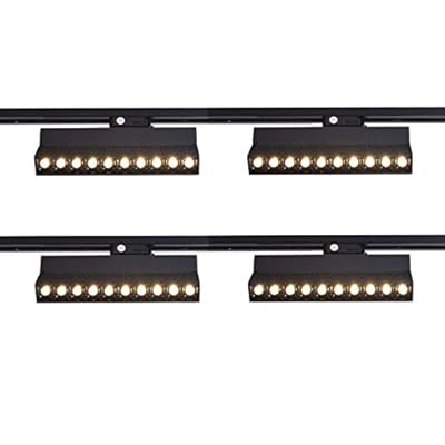 mirrea 20W Dimmable LED Array Track Lighting Heads Black Painted Compatible with Single Circuit H Type Track Rail CRI 90 Warm White 3000K Beam Angle 30° for Wall Art or Shop Window Pack of 4