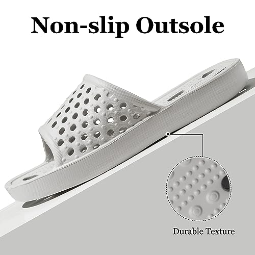 Image of Aoowoll Mens Shower Shoes With Holes Dry Quickly Bath Slippers Womens Non Slip Indoor Home Bedroom Pool Spa Guest College Dorm