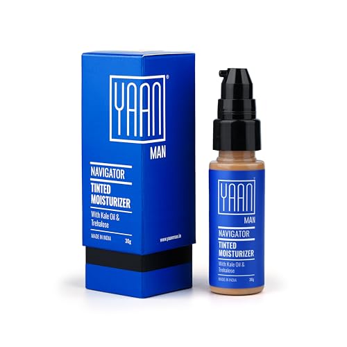 Yaan Man Tinted Moisturizer for Men, 30gm (Dark) | BB Cream | Improves Uneven Skin Tone| Hydrating and Light Weight, Non Sticky Makeup | With Kale Oil & Trehalose