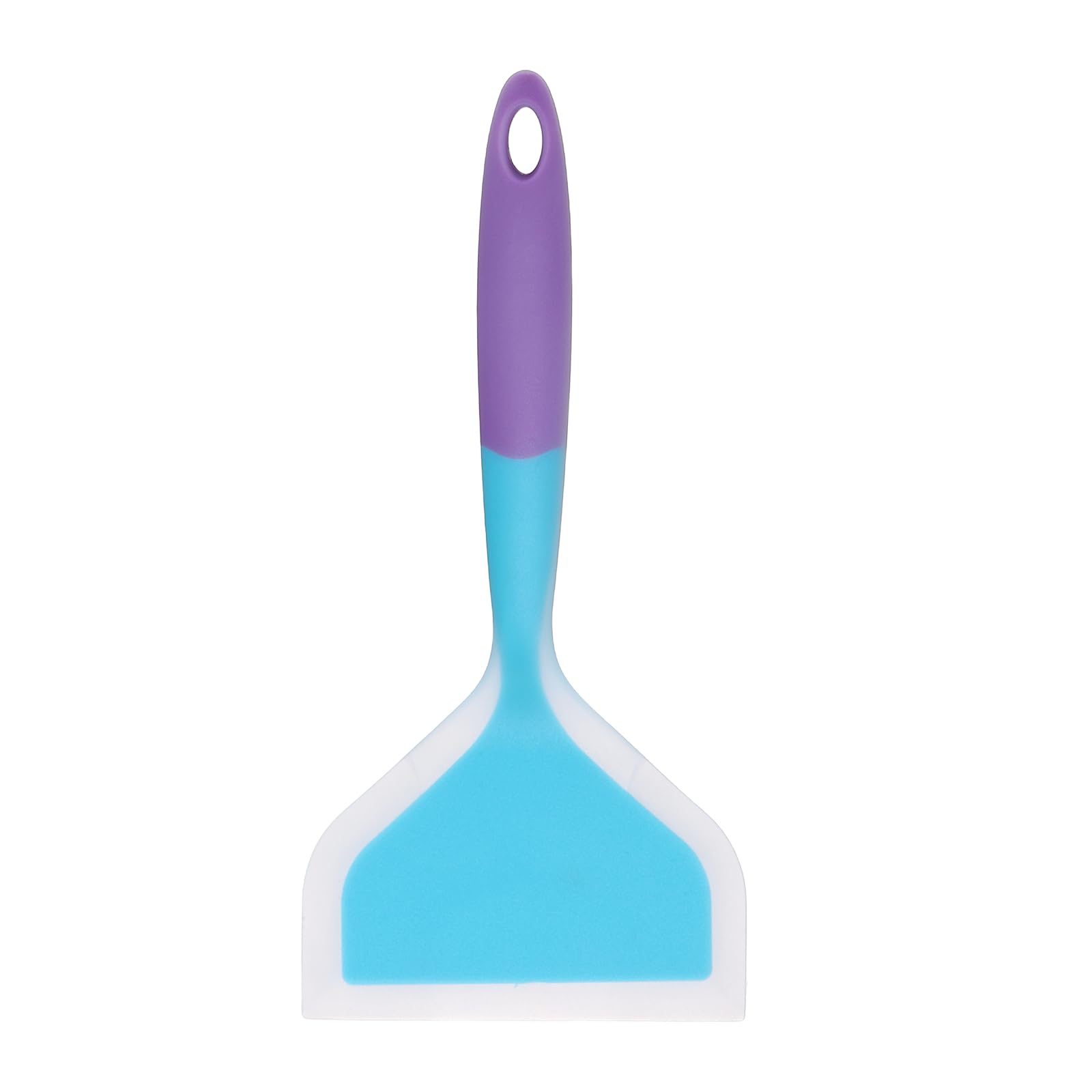 sourcing map Silicone Tamagoyaki Spatula, Wide Omelette Spatula Nonstick Heat-Resistant Pancake Shovel Flipper Nonstick Cookware for Kitchen Cooking Eggs Pancake Pizza Steak, Blue/Purple