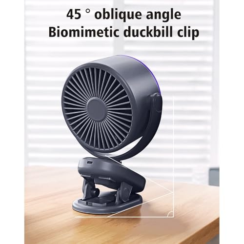 Image of [𝟏𝟓 𝐘𝐄𝐀𝐑𝐒 𝐖𝐀𝐑𝐑𝐀𝐍𝐓𝐘 Portable Desktop Fan with Clip-On & Wall-Mounted Design | Auto Oscillation, Quiet Operation & Smart Digital Display | Rechargeable Small Fan for Home, Office