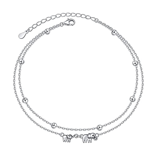 Image of S925 Sterling Silver Anklet for Women Adjustable Plus Foot Ankle Bracelet