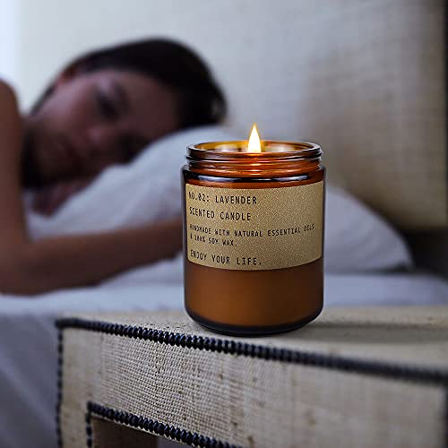 Amber Lavender Scented Candles For Home, 2 Pack 7.1 Oz Soy Wax Candles For Home Scented, Glass Jar Candles Gift Sets For Women Men Mom Sister Bestfriends, Large Candles For Holiday Gifts #TOP4