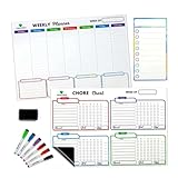 3 Pcs Magnetic Chore Chart for Kids - Multiple Kids Reward Chart for Kids, Chore List, Dry Erase Markers - Responsibility Chore Board for Family, Teen Behavior Chart