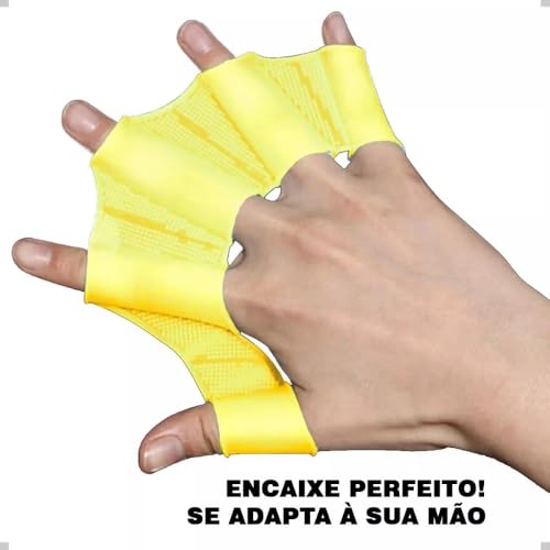 Nadadeira De Mão De Silicone 5sports Amarela M
