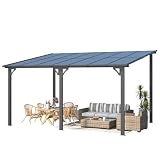 YODOLLA 4,3 × 3 m Terrassenüberdachung für Garten, Schwarz