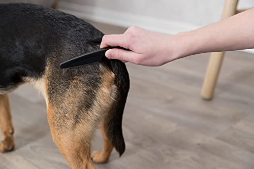 TRIXIE Floh- und Staubkamm - zur Diagnose von Flöhen und Läusen - gummierter Kunststoffgriff - für alle Felltypen - schwarz/blau - 15 cm - 2410