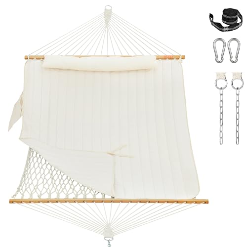 Lazy Daze Hammocks Rope Hammock with Pad, Spreader Bar, Carabiners,