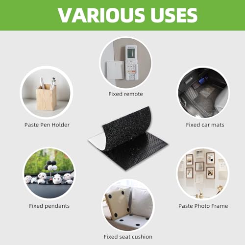 Image of 12 Sets 4 x 4 Inch Self Adhesive Hook and Loop Tape-Industrial Grade Strong Adhesive Dot Double-Sided Tape Can Be Used for Home, Car, Office Wall Decoration Or Carpets