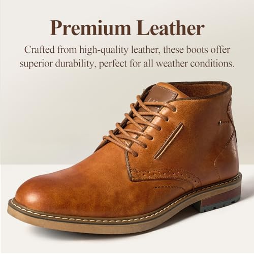 Image of Arkbird Mens Chukka Dress Boots Genuine Leather Suede Classic Fashion Casual Ankle Lace-up Dress Boots for Men