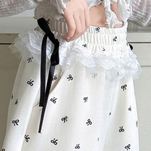 Girls Y2K Wide Leg Sweat Pants with Pockets Teens Kids Casual Ruffle Lace Elastic Waist Baggy Sweatpants Streetwear4