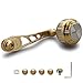 HEIGHTEN 65mm/75mm Fishing Reel Handle for Shimano Daiwa Abu Garci Penn Kastking Lew's Baitcasting Reel Power Crank Accessory (Gold & Silver, 65mm/75mm Handle 35mm Knob) (0985)