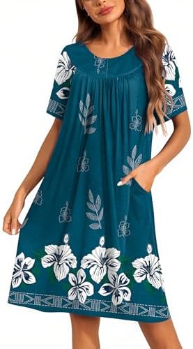 Ekouaer Moo Moos for Women Button House Dresses for Women with Pocket Mumu S-3XL