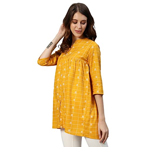 Image of anubhutee Women's Rayon Printed A-Line Kurti