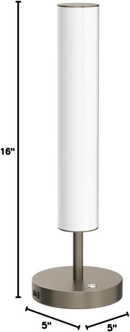 O’Bright Dimmable LED Cylinder Table Lamp (Brushed Nickel)