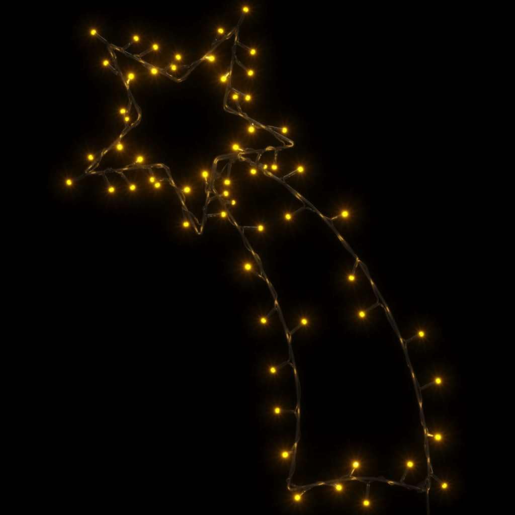 Weihnachtsbeleuchtung Sternschnuppen-Silhouette mit 80 LEDs, warmweißes Licht, Kunststoff, 29 x 61 cm, USB Stromversorgung, 8 Lichteffekte, Innenbereich, festliche Fenster- und Wanddeko