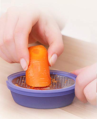 Food Graters - Mini friction Mixer Food Grinder Fruit Vegetable Strainer Manual Bowl Grinding Unbreakable Aluminum Grinder Helps keep the food stored directly in bowl mashed for carrying around.