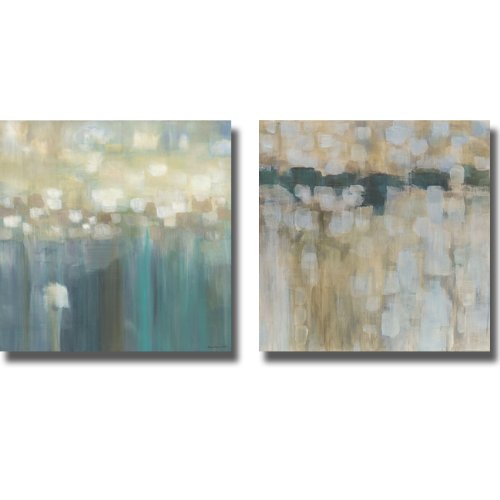 Aqua Light & Carbon Neutral by Karen Lorena Parker 2-pc Premium Stretched Canvas Set (Ready to Hang) Size Medium