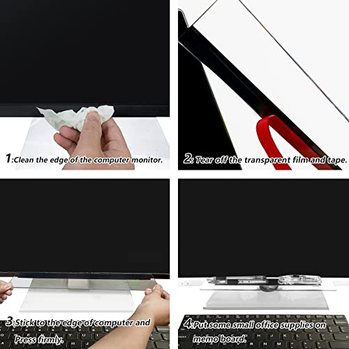 Computer Note Board-Monitor Note Holder-Note Board For Computer,Transparent Monitor Notes Board,Multifunctional Computer Monitor Notes Board Suitable For Plastic Edge Of Computer #TOP4