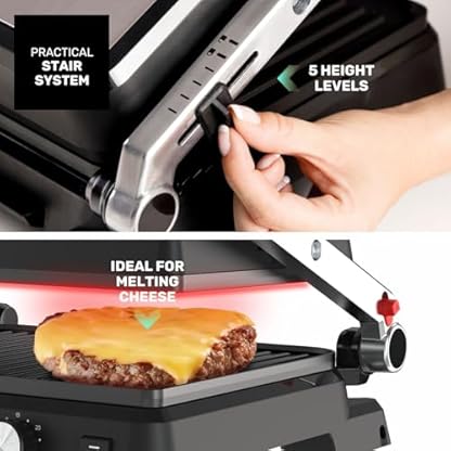 Taurus - Kontaktgrill Essential 2600W | 2-in-1 Grill & Plancha | Platten 29x23 cm | PFOA-frei | Fettauffangschale | Einstellbarer Thermostat | Cool-Touch & Plattenverriegelung – Bild 4