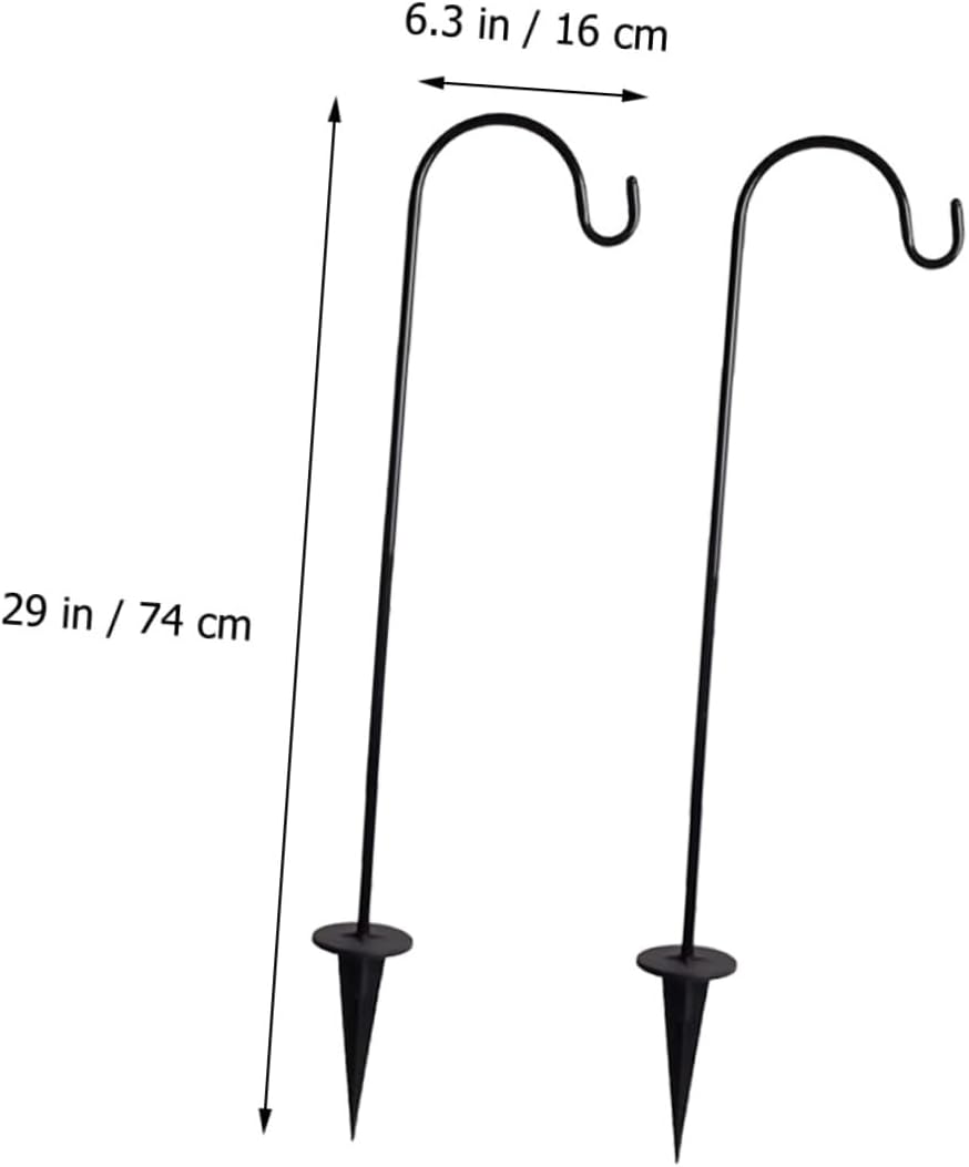 BESPORTBLE 6pcs Iron Shepherd Hooks Outdoor Stakes for Garden Decorative Stake Hooks for Hanging Planters Lights
