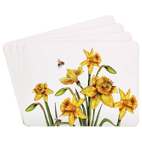 Lesser & Pavey Sarah Boddy Bee-Tanical Daffodil Placemat Set of 4 For Dining, Yellow - Image 2