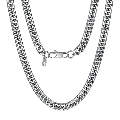 U7 Stainless Steel Franco Chain for Men Fashion Jewelry 6MM Wide Curb Link Chains Necklace 22 Inch