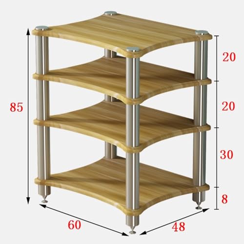 AV Media Stand Component Cabinet Corner Shelf Wooden Stereo Cabinet Audio Rack Tower CD Player Stand for Home/Office/Audio Video/DJ/Theater