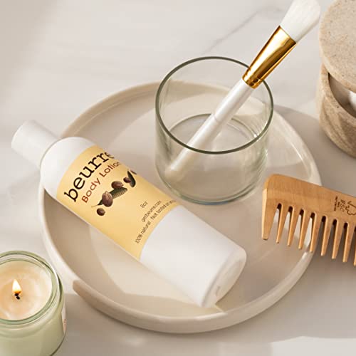 Beurre Shea Butter Body Lotion - Fair Trade Shea Butter With Moisturizing Oils For All Skin Types - Vegan Skin Care - Light, Non-Greasy - Reviving, Soothing, Hydrating, Non-Toxic - Fragrance Free | 8 Oz. #TOP3