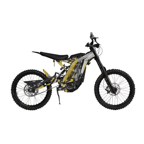 Image of Surron Light Bee Graphics Kit Wrap - Grunge Star Yellow - Sur-Ron Skin - Premium 3M Vinyl Protective Wrap Decal Cover - Easy to Apply | Crafted in The USA by MightySkins