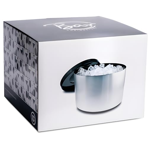 Drinkstuff DS38231 10 Litre Plastic Ice Bucket Brushed Aluminium Effect Ice Cube Bucket, Large Ice Bucket, Party Ice Bucket