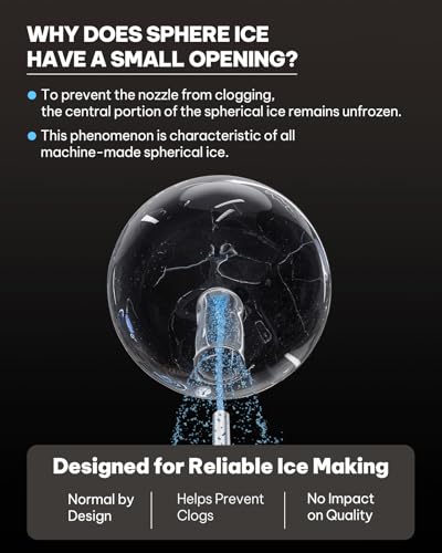 Image of Silonn 2.4″ Sphere Ice Maker, Clear Ice Ball Maker with Slow-Melting, 3 pcs in 40 Mins, 100 pcs /Day, Crystal Sphere & Rapid Sphere Technology, Self-Cleaning Ice Maker Countertop Ideal for Whiskey