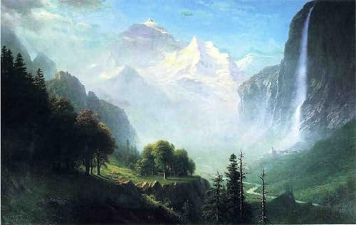 Impression d'art Chutes de Staubbach Lauterbrunnen - Toile Haute Définition Albert Bierstadt