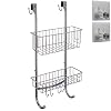 smartpeas Doucherek voor de badkamer in grijs/chroom-look – 2x hangmand – 59,3 x 30 x 11 cm – roestvrij staal…