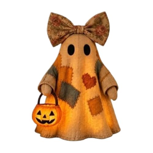 Luces decorativas de Halloween y figura fantasma vintage para estante o chimenea 2